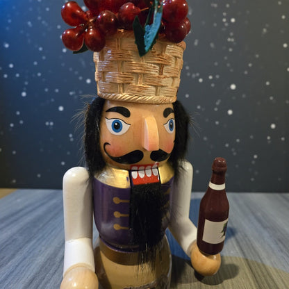 Tuscan Wine Steward 14" Nutcracker, Handcrafted Italian Decor, Wine Lover Gift, Kitchen Decoration