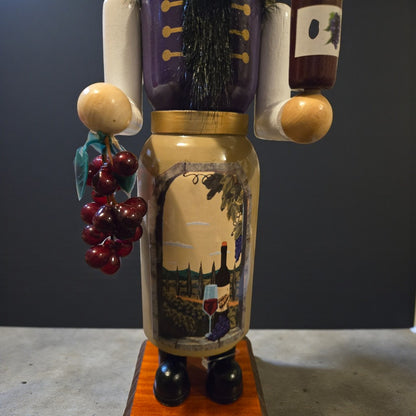 Tuscan Wine Steward 14" Nutcracker, Handcrafted Italian Decor, Wine Lover Gift, Kitchen Decoration