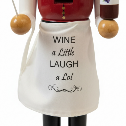 Wine a Little Laugh a Lot Nutcracker, Bar Cart Decoration, Wooden Figure, Vineyard Lover Gift