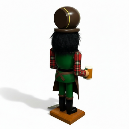 Handcrafted Wooden Nutcracker Beer Barrel – Festive Holiday Decor