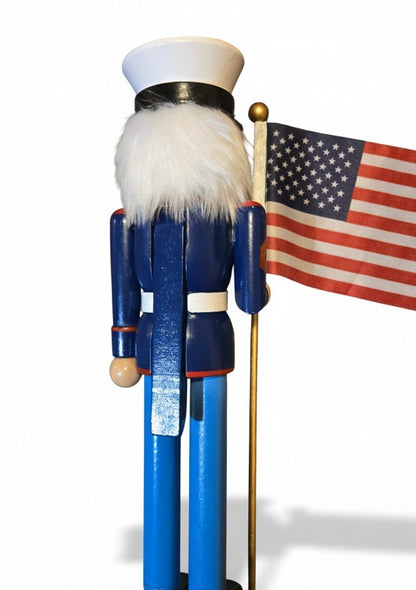 14" Marine Nutcracker | U.S. Marine Corps Wooden Soldier | Patriotic Military Decor