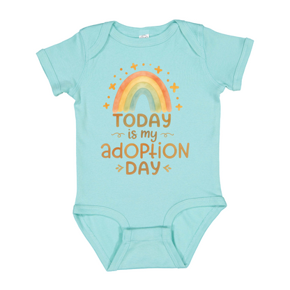 Rainbow Adoption Day Baby Bodysuit, Soft Cotton Celebration Outfit, Keepsake Newborn Clothes