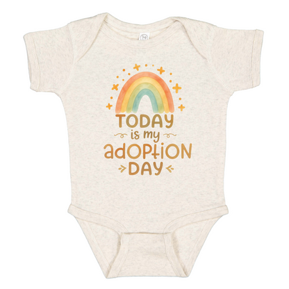 Rainbow Adoption Day Baby Bodysuit, Soft Cotton Celebration Outfit, Keepsake Newborn Clothes