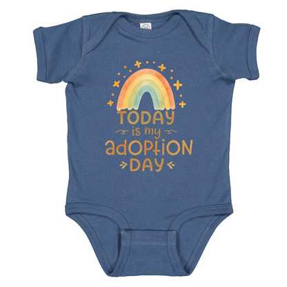 Rainbow Adoption Day Baby Bodysuit, Soft Cotton Celebration Outfit, Keepsake Newborn Clothes