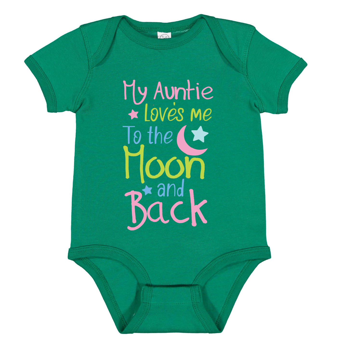 Baby Bodysuit "My Auntie Loves Me To The Moon and Back", Unisex Infant Clothes