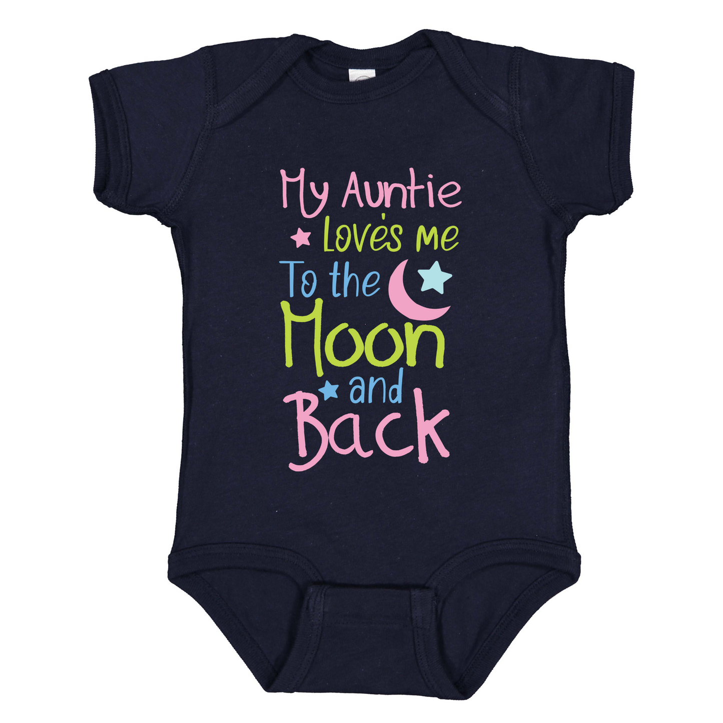 Baby Bodysuit "My Auntie Loves Me To The Moon and Back", Unisex Infant Clothes