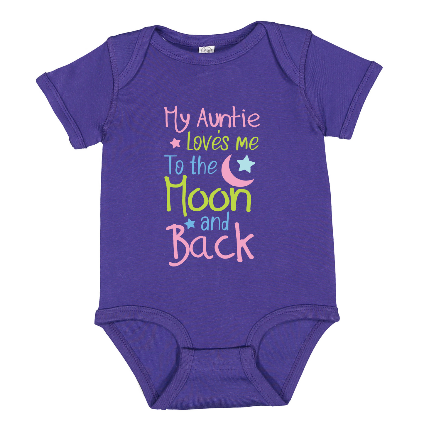 Baby Bodysuit "My Auntie Loves Me To The Moon and Back", Unisex Infant Clothes