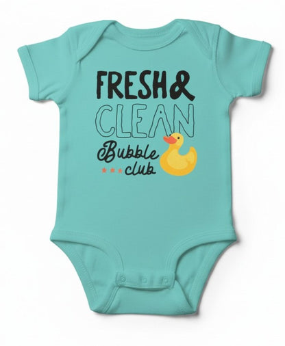 Fresh & Clean Bubble Club Baby Bodysuit – Rabbit Skins® Onesie Newborn 6M 12M 18M – Multiple Colors
