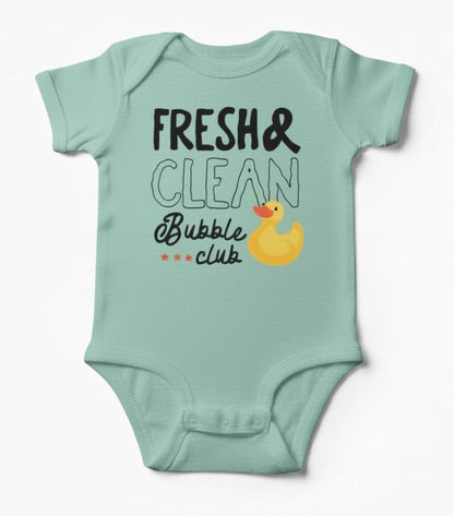 Fresh & Clean Bubble Club Baby Bodysuit – Rabbit Skins® Onesie Newborn 6M 12M 18M – Multiple Colors