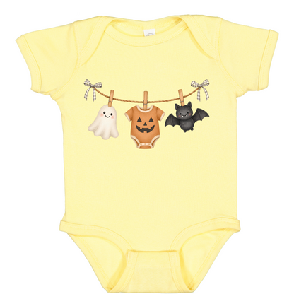Baby Halloween Bodysuit, Ghost Pumpkin Bat Cotton Onesie, First Fall Photo Prop
