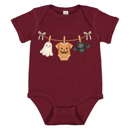 Baby Halloween Bodysuit, Ghost Pumpkin Bat Cotton Onesie, First Fall Photo Prop