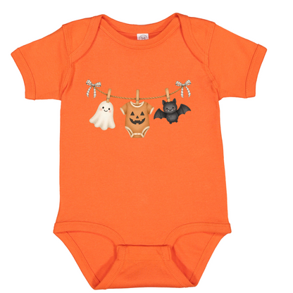 Baby Halloween Bodysuit, Ghost Pumpkin Bat Cotton Onesie, First Fall Photo Prop