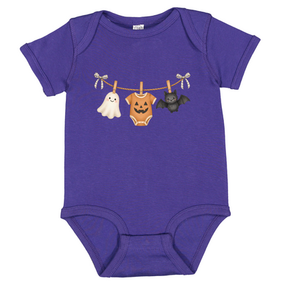 Baby Halloween Bodysuit, Ghost Pumpkin Bat Cotton Onesie, First Fall Photo Prop