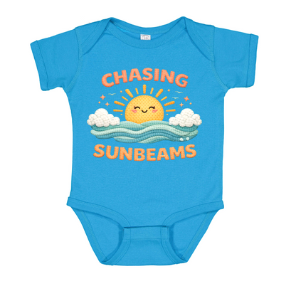 Chasing Sunbeams Baby Onesie, Soft Cotton Summer Beach Outfit, Rabbit Skins Bodysuit