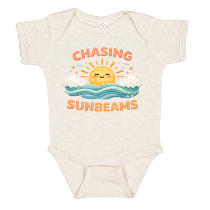 Chasing Sunbeams Baby Onesie, Soft Cotton Summer Beach Outfit, Rabbit Skins Bodysuit