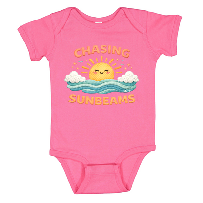 Chasing Sunbeams Baby Onesie, Soft Cotton Summer Beach Outfit, Rabbit Skins Bodysuit