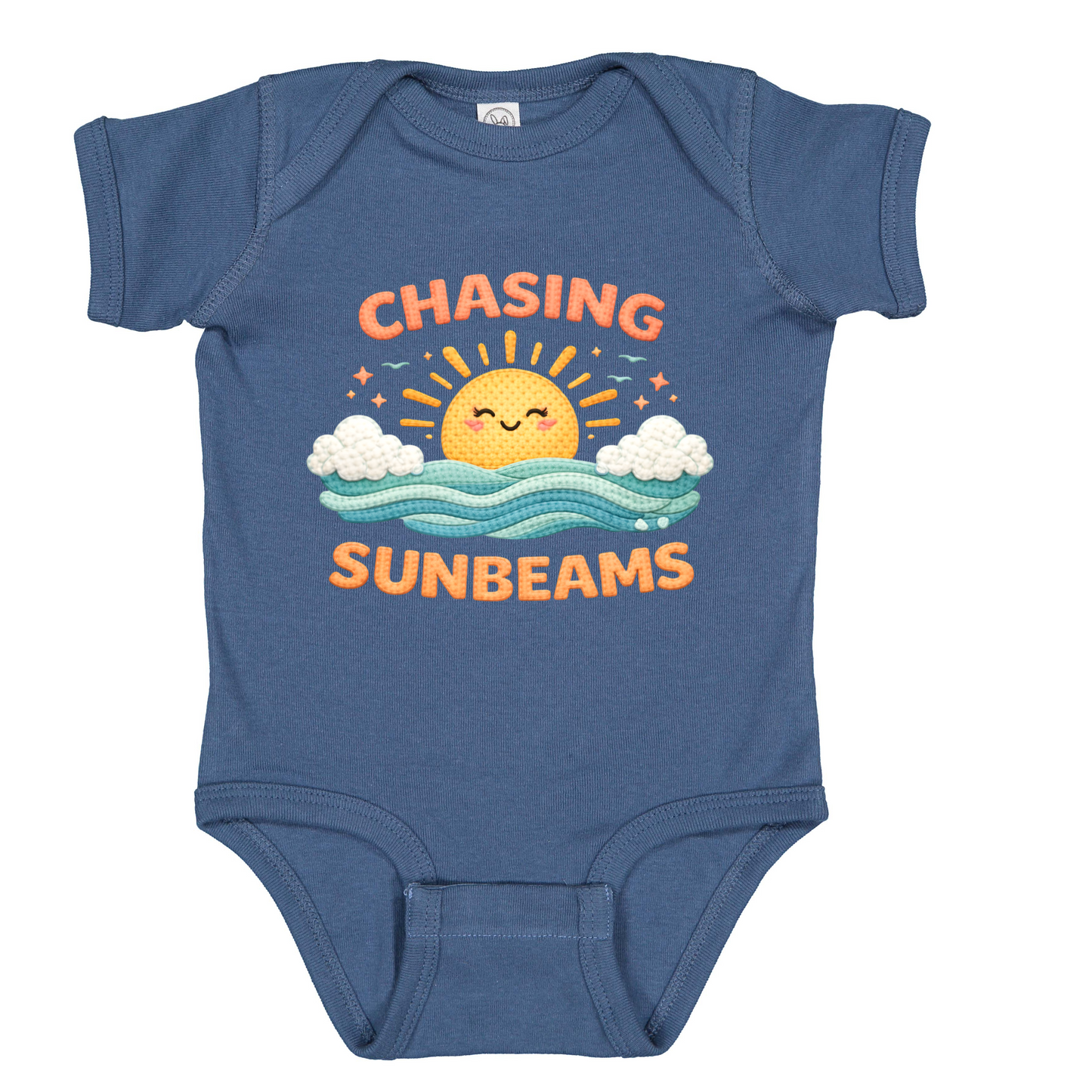 Chasing Sunbeams Baby Onesie, Soft Cotton Summer Beach Outfit, Rabbit Skins Bodysuit