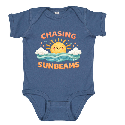 Chasing Sunbeams Baby Onesie, Soft Cotton Summer Beach Outfit, Rabbit Skins Bodysuit