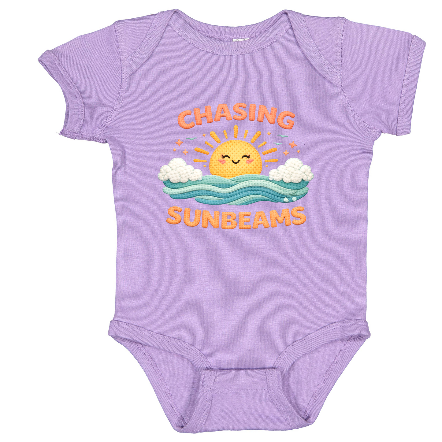Chasing Sunbeams Baby Onesie, Soft Cotton Summer Beach Outfit, Rabbit Skins Bodysuit