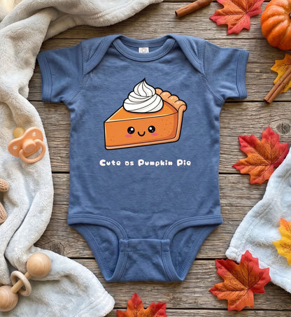 First Thanksgiving Pumpkin Pie Onesie, Baby Holiday Outfit (Sizes Newborn-18M)