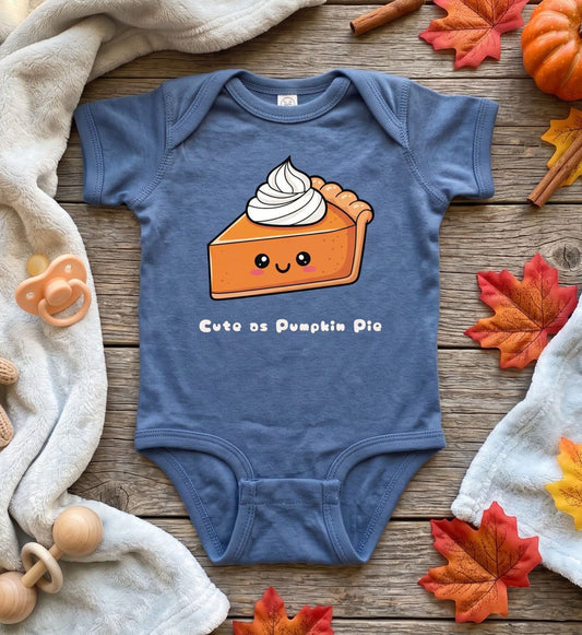 First Thanksgiving Pumpkin Pie Onesie, Baby Holiday Outfit (Sizes Newborn-18M)