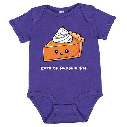 First Thanksgiving Pumpkin Pie Onesie, Baby Holiday Outfit (Sizes Newborn-18M)