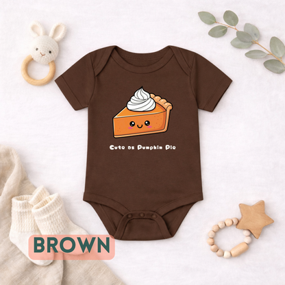 First Thanksgiving Pumpkin Pie Onesie, Baby Holiday Outfit (Sizes Newborn-18M)