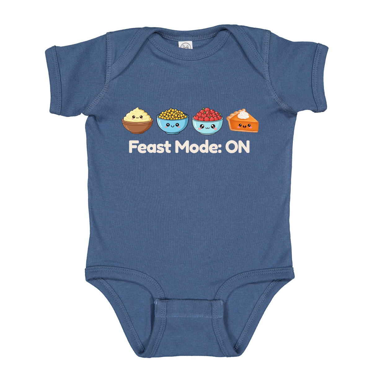 First Thanksgiving Baby Feast Mode Outfit, Food Print Bodysuit, Long Sleeve Option