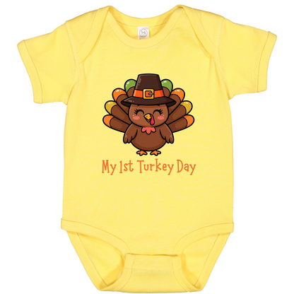 Turkey Infant One Piece Outfit, my first Turkey Day onesie, fall photos