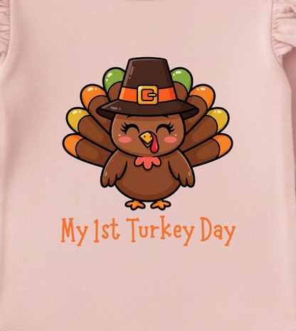 Turkey Infant One Piece Outfit, my first Turkey Day onesie, fall photos
