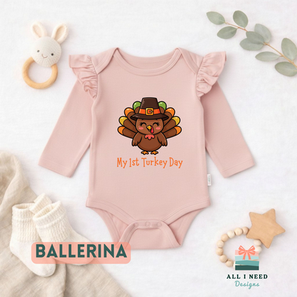 Turkey Infant One Piece Outfit, my first Turkey Day onesie, fall photos