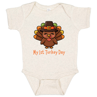 Turkey Infant One Piece Outfit, my first Turkey Day onesie, fall photos