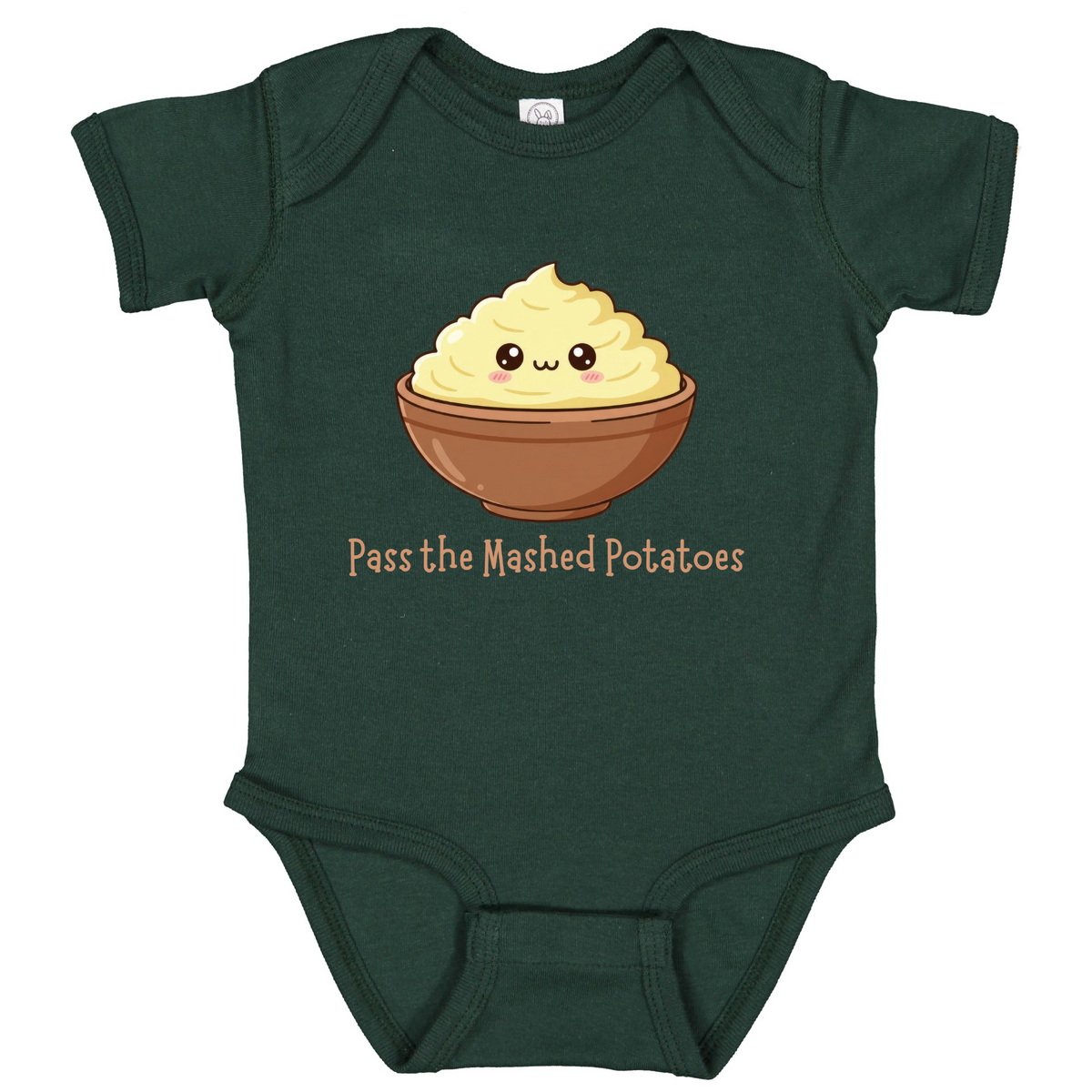 Fall Feast Baby Graphic Bodysuit, Turkey Day Keepsake, Short or Long Sleeve Options