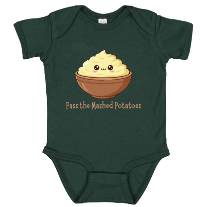 Fall Feast Baby Graphic Bodysuit, Turkey Day Keepsake, Short or Long Sleeve Options