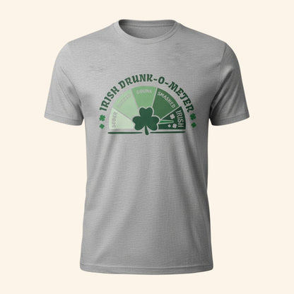 Funny St Patrick's Day Shirt, Irish Drunk-O-Meter Graphic Tee