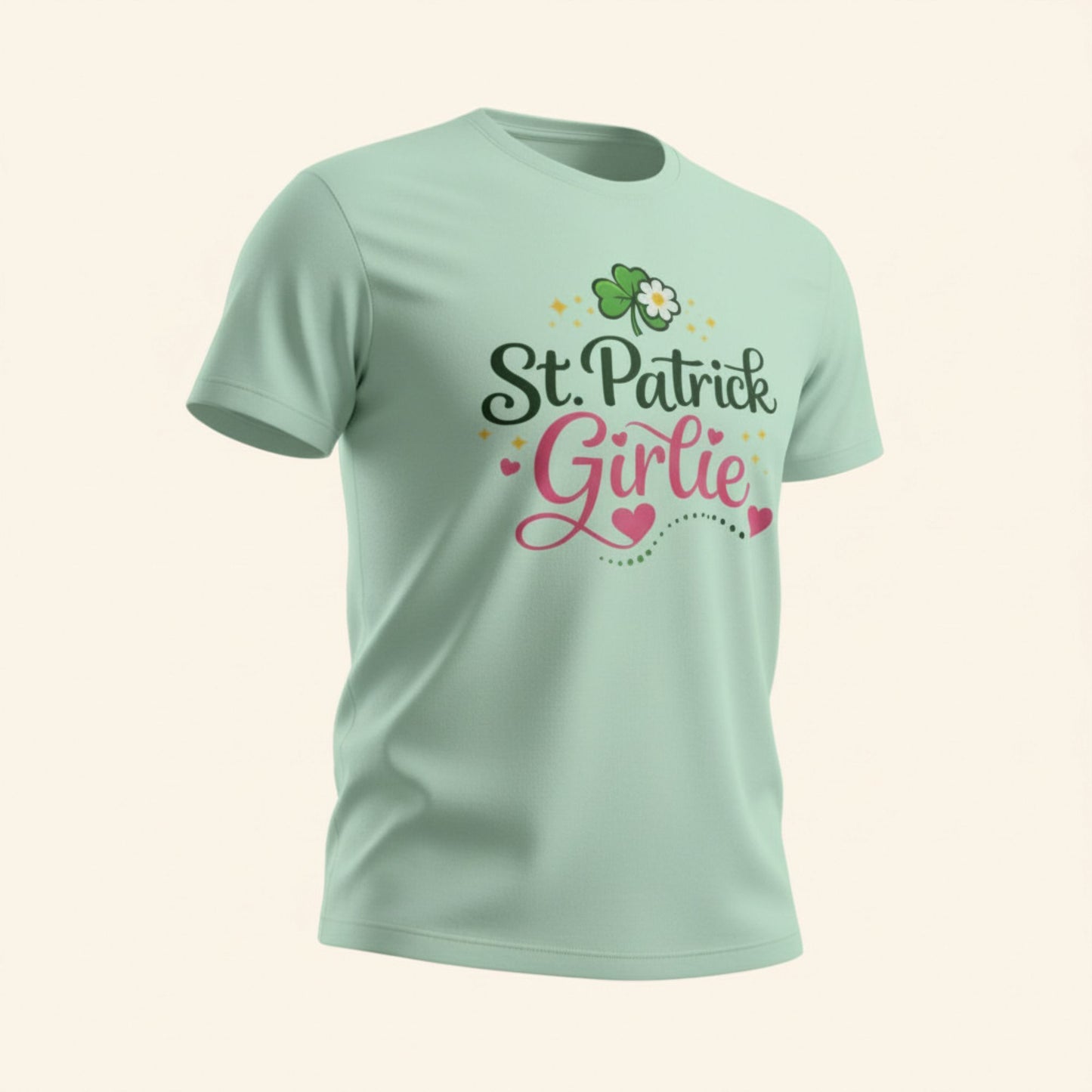 St Patricks Day Shirt for Women, Shamrock Clover Tee, Irish Green Pink Graphic T-Shirt