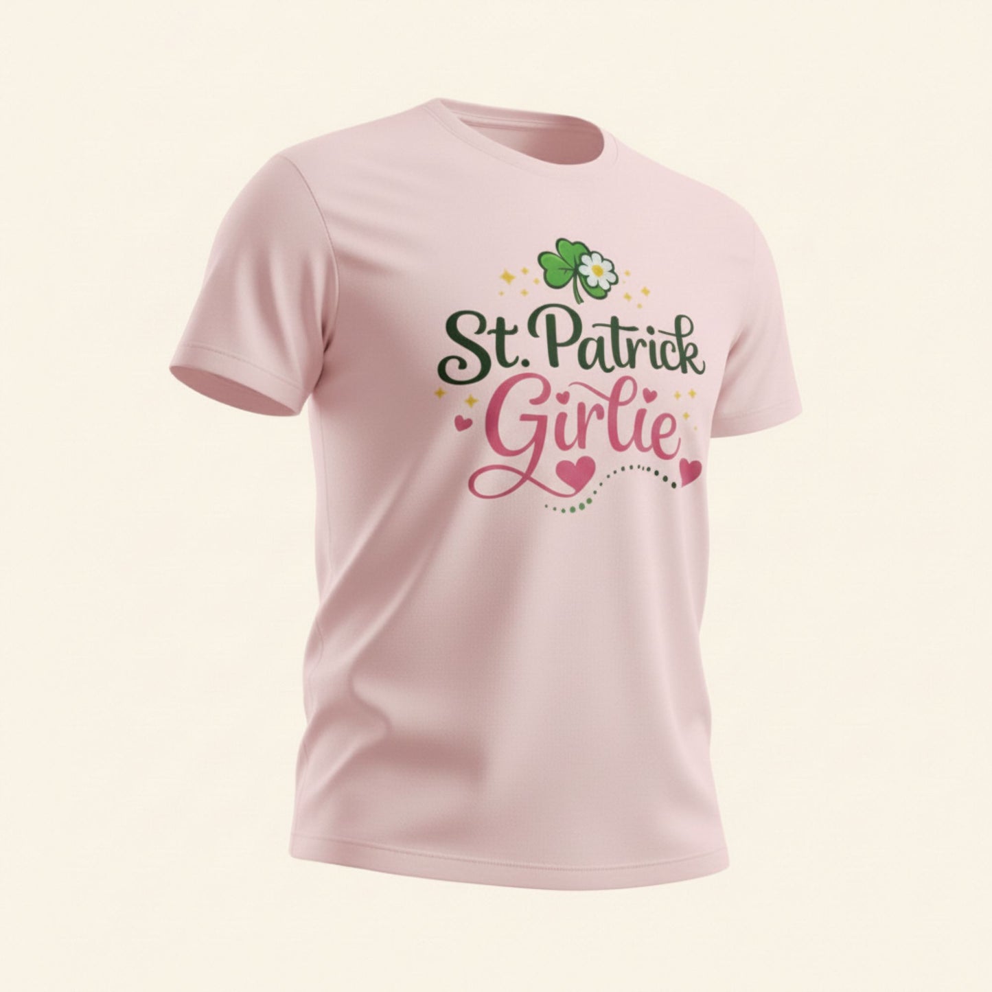 St Patricks Day Shirt for Women, Shamrock Clover Tee, Irish Green Pink Graphic T-Shirt