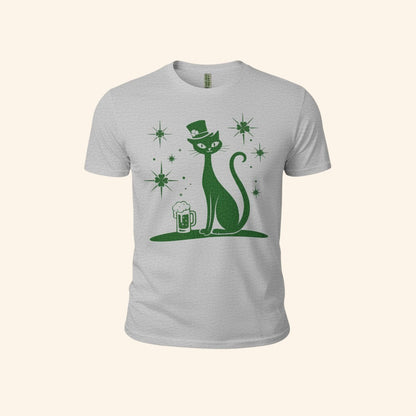 St. Patrick's Day Cat T-Shirt, Green Lucky Tee, Irish Beer Shirt