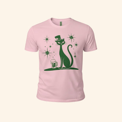 St. Patrick's Day Cat T-Shirt, Green Lucky Tee, Irish Beer Shirt