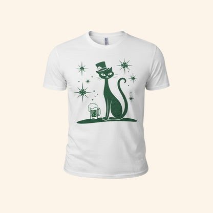 St. Patrick's Day Cat T-Shirt, Green Lucky Tee, Irish Beer Shirt