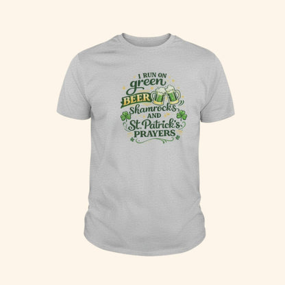 St. Patrick’s Day Shirt Green Beer, Shamrocks & St. Patrick’s Prayers | Funny Irish Tee