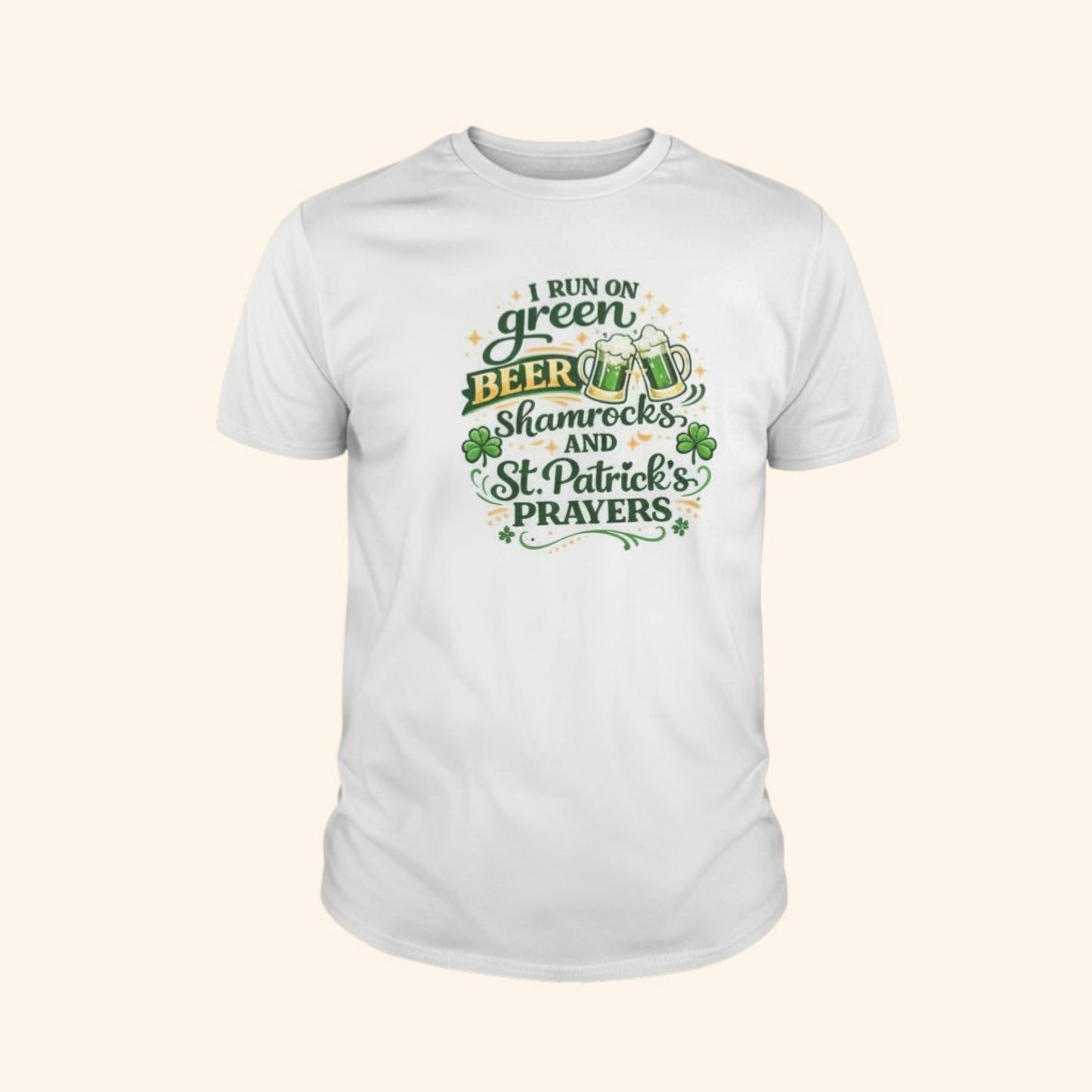 St. Patrick’s Day Shirt Green Beer, Shamrocks & St. Patrick’s Prayers | Funny Irish Tee