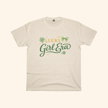 Lucky Girl Era Shirt | St Patrick’s Day Top for Women | Shamrock Clover Tee