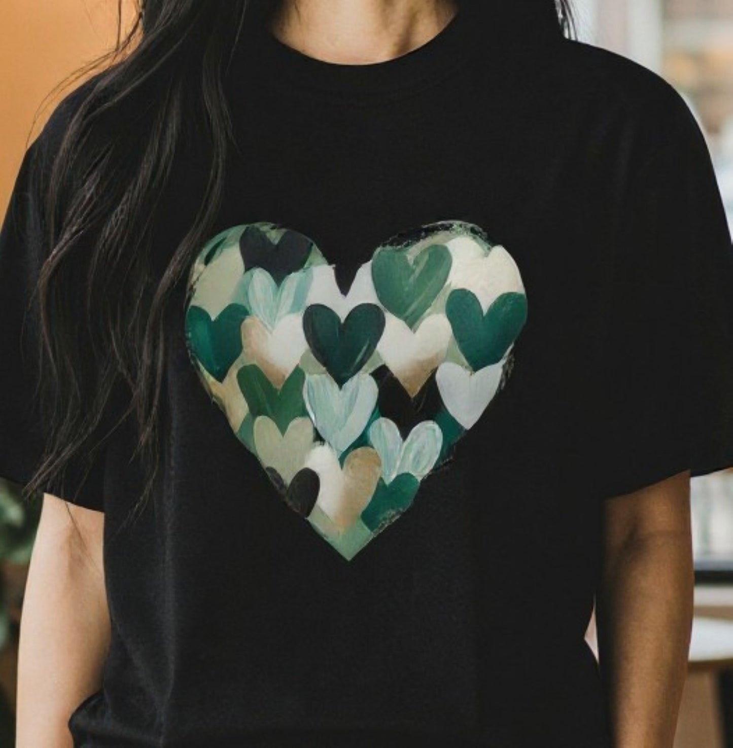 St. Patrick's Day Shirt | Painted Green Hearts Tee | Irish Shamrock Outfit
