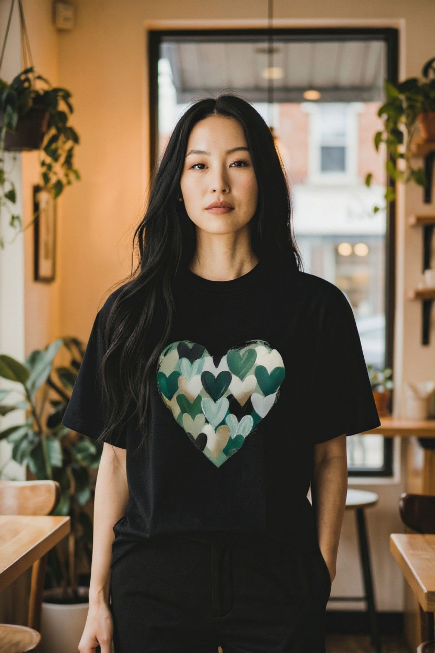 St. Patrick's Day Shirt | Painted Green Hearts Tee | Irish Shamrock Outfit