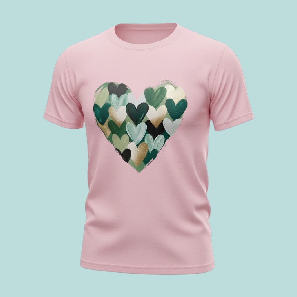 St. Patrick's Day Shirt | Painted Green Hearts Tee | Irish Shamrock Outfit