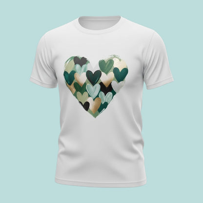 St. Patrick's Day Shirt | Painted Green Hearts Tee | Irish Shamrock Outfit