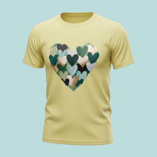St. Patrick's Day Shirt | Painted Green Hearts Tee | Irish Shamrock Outfit