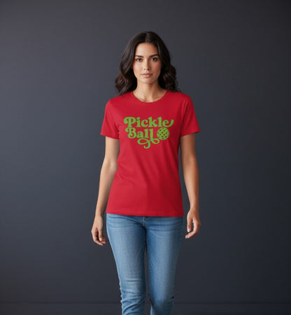 Retro Pickleball Graphic T Shirt, Unisex Athletic Casual Tee