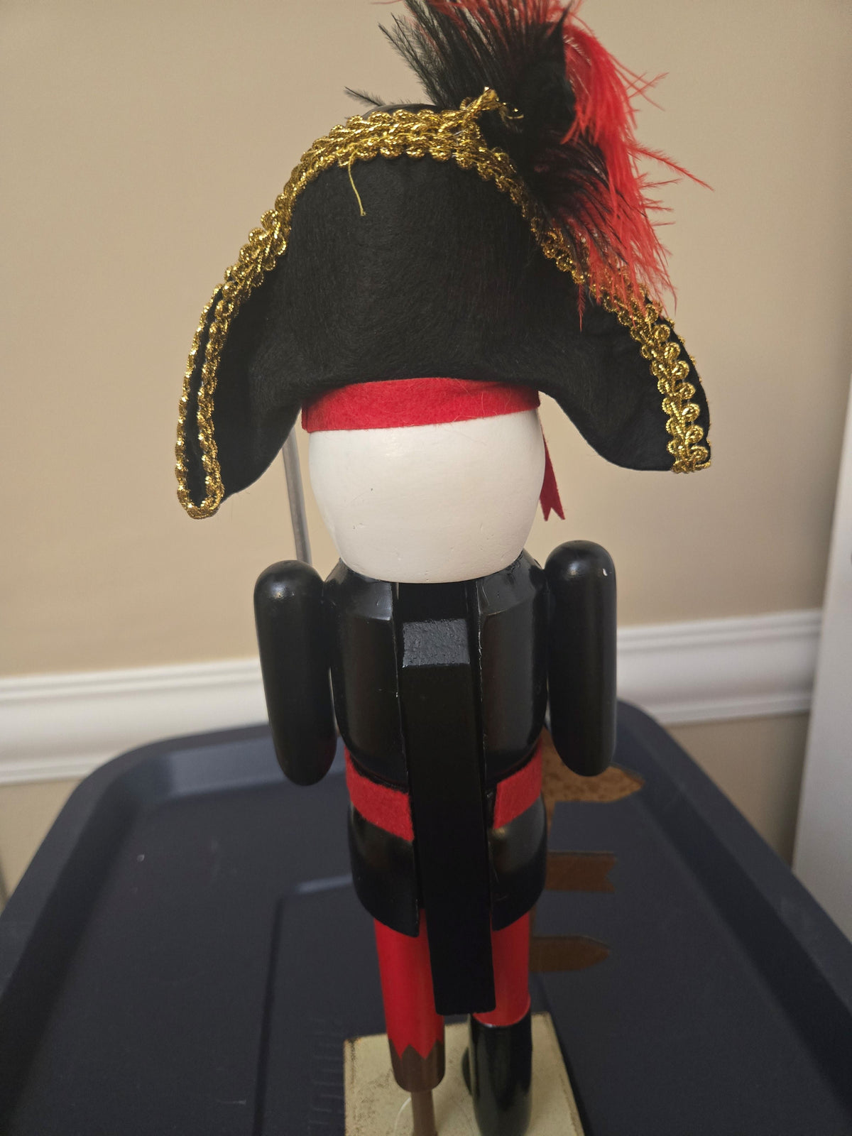 Coastal Home Skeleton Nutcracker Figurine, Pirate Theme, Halloween Shelf Decor, 15 Inch